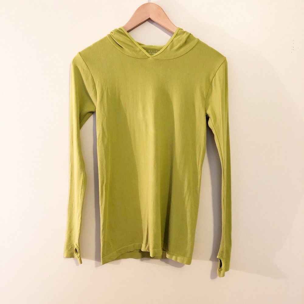 Free People Women's Yellow Hooded Layering Tee XS - Picture 7 of 8